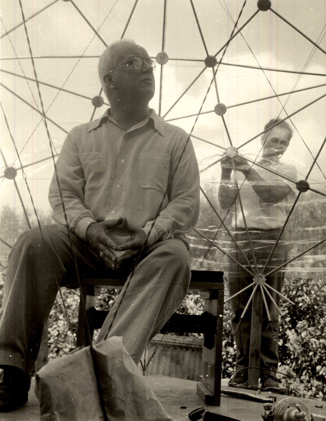 Buckminster Fuller på Black Mountain College 1949.