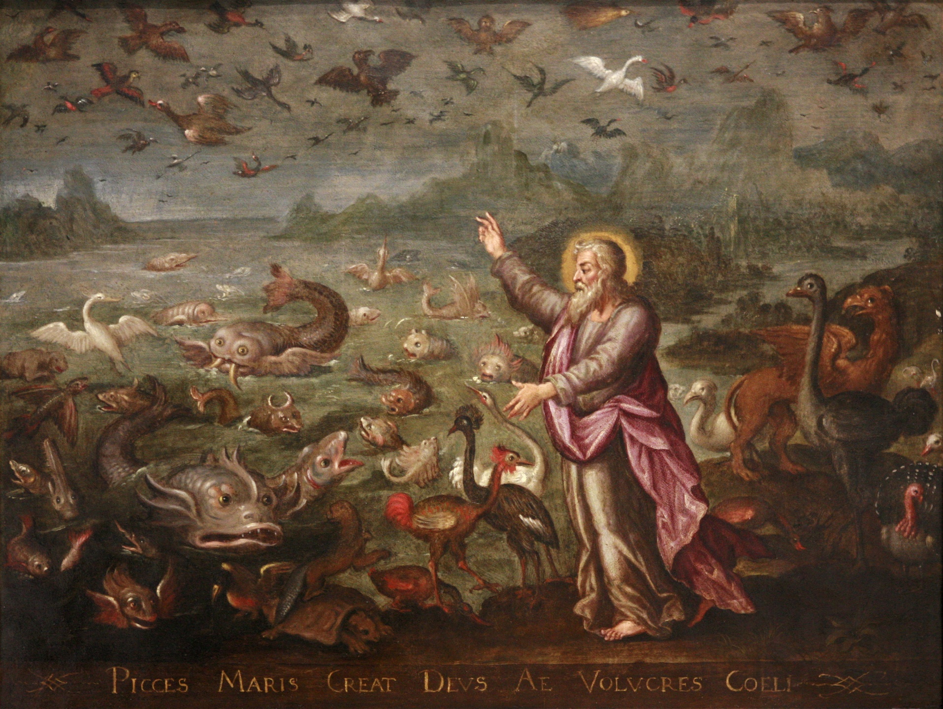 Gamla testamentet erbjuder en av de första idealbilderna av det goda arbetet med en arbetande gud som förebild. Målning av Martin de Vos, 1600–1602.