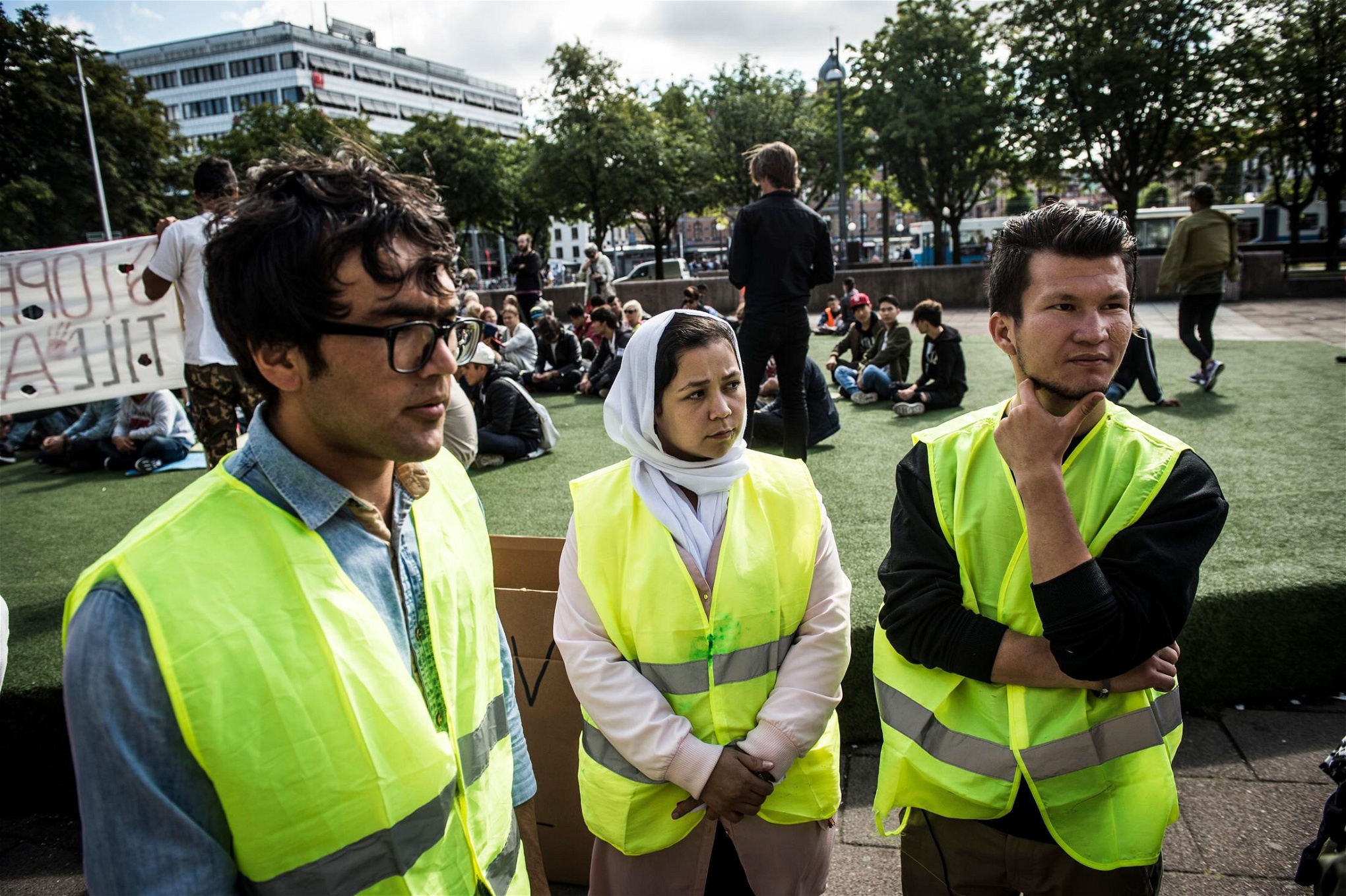 Hamid Saadat, Zahra Samadi och Arif Moradi deltar alla i protestaktionerna i Göteborg.