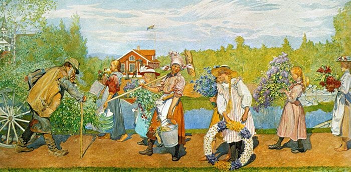 ”Ute blåser sommarvind”, målad 1902 by Carl Larsson.