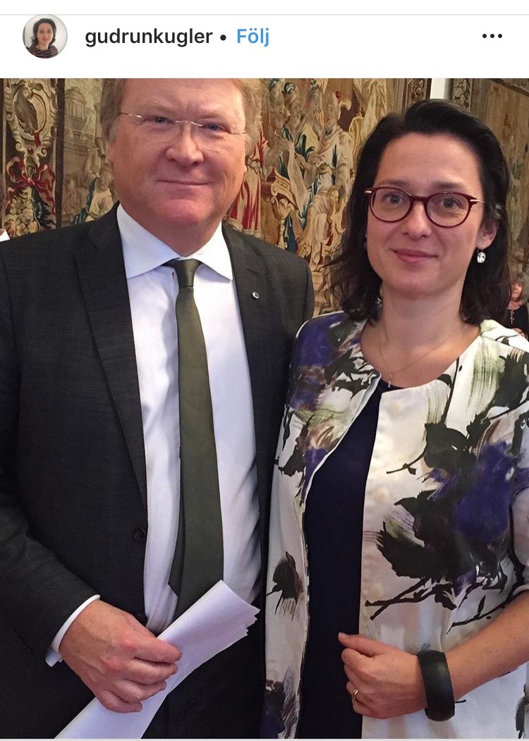 Lars Adaktusson tillsammans med Gudrun Kugler på en bild från hennes officiella Instagram.