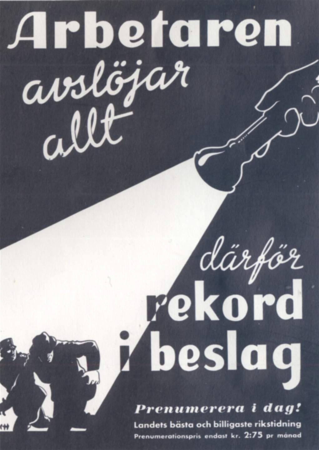 Löpsedel för Arbetaren 1942.