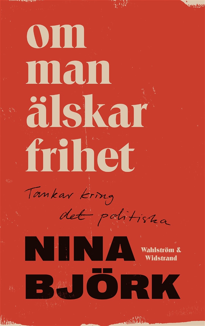Bokomslaget till boken, rött med titel i vit text och författarnamn i svart text.
