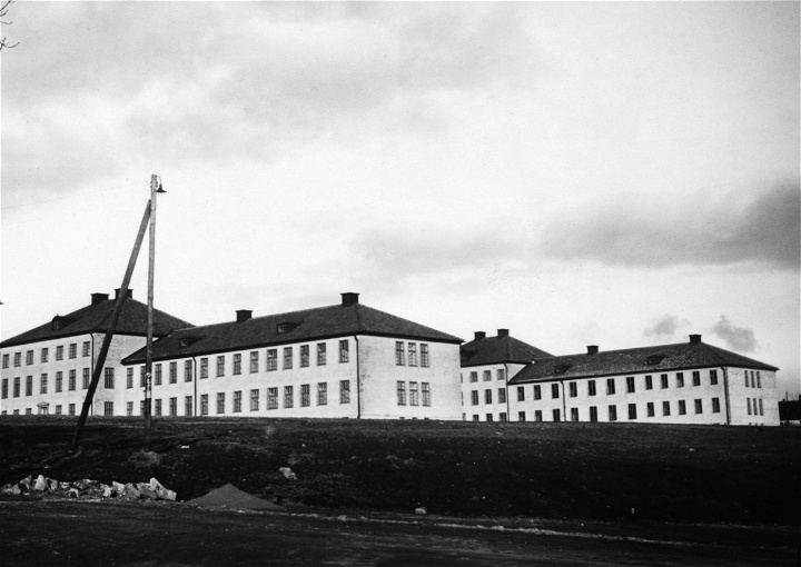 Exteriör av Vipeholms sjukhus i Lund 1936.
