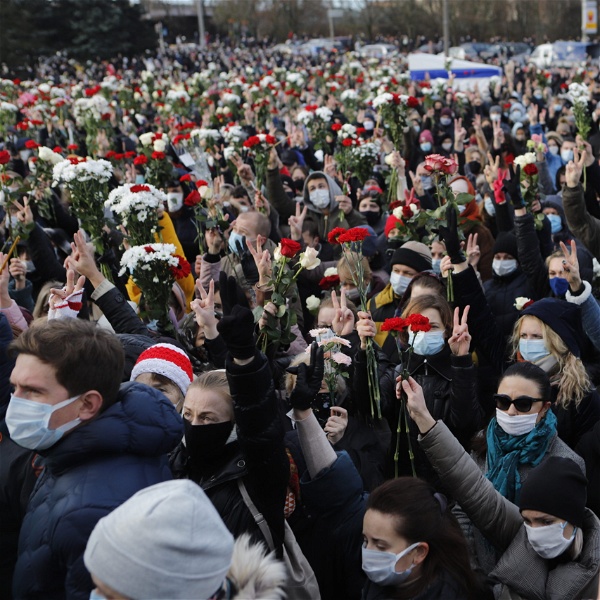 Demonstranter på gatorna i Minsk