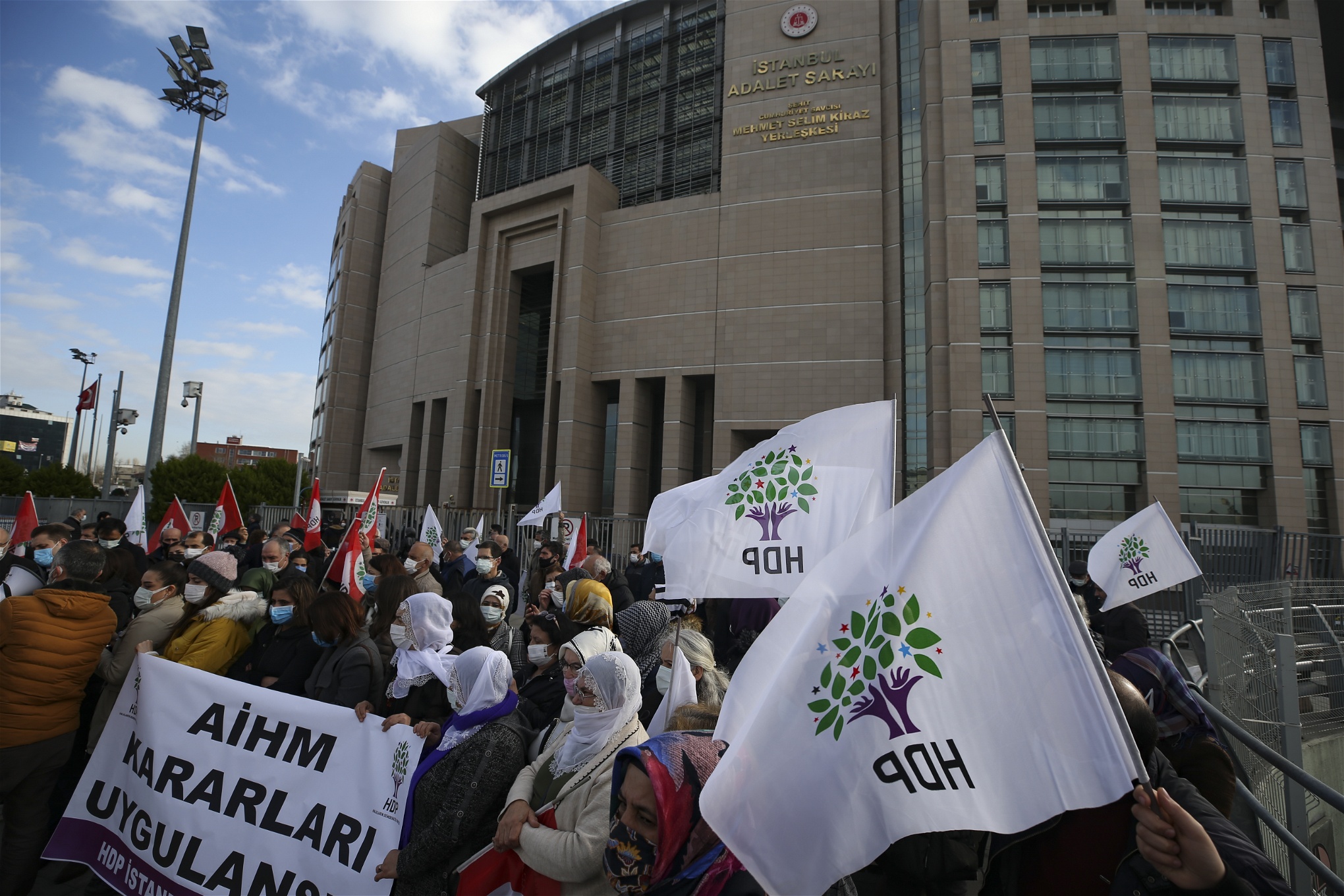 Demonstranter från HDP i Istanbul, Turkiet