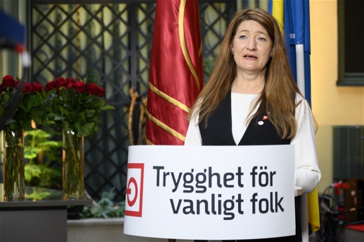 LO:s ordförande Susanne Gideonsson håller tal på 1 maj