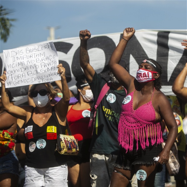 Deminstration mot Bolsonaro i Brasilien