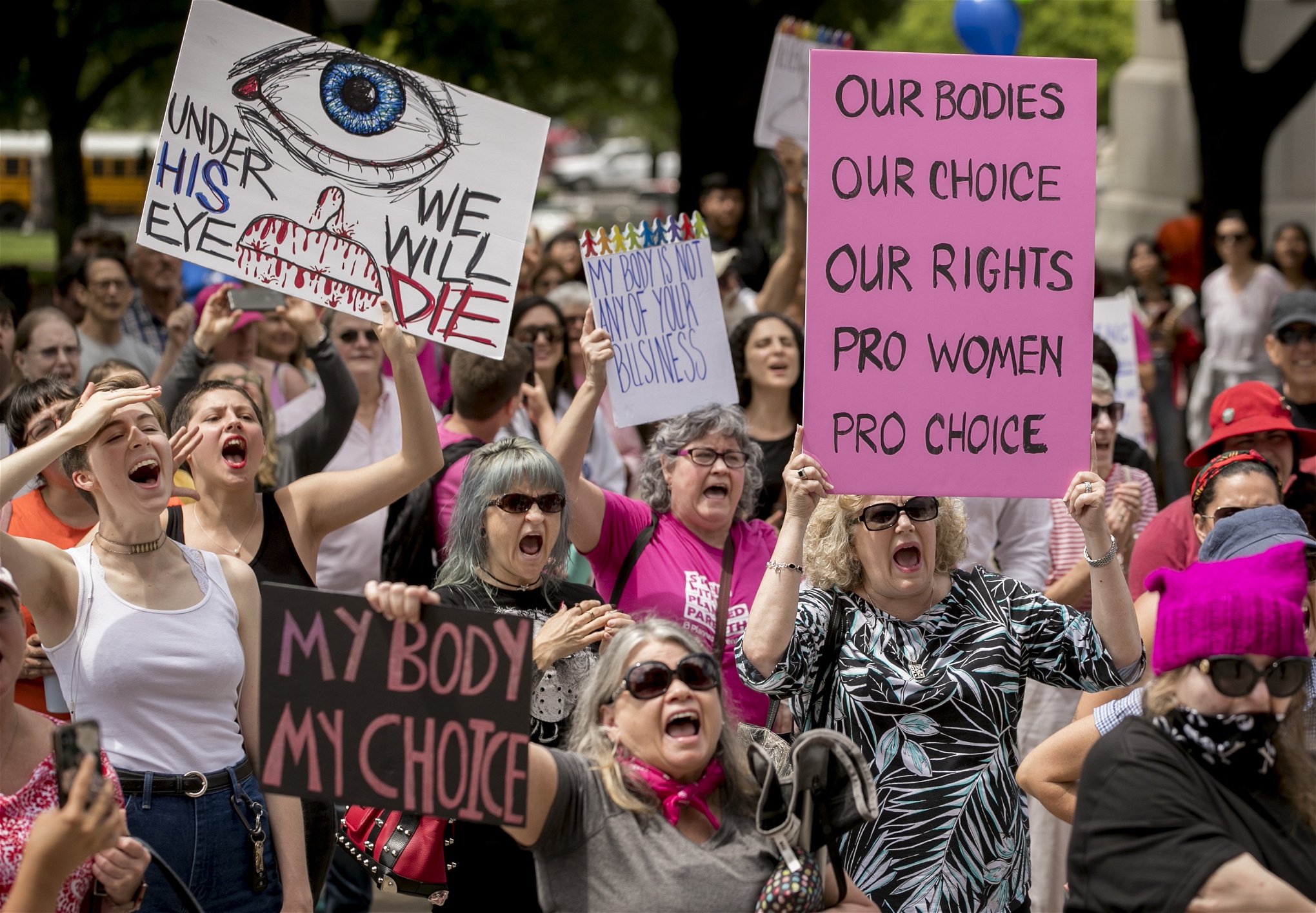 Protester för rätten till abort i Texas, USA