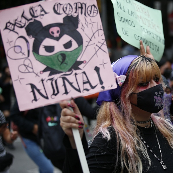 Demonstranter för fri abort i Mexiko