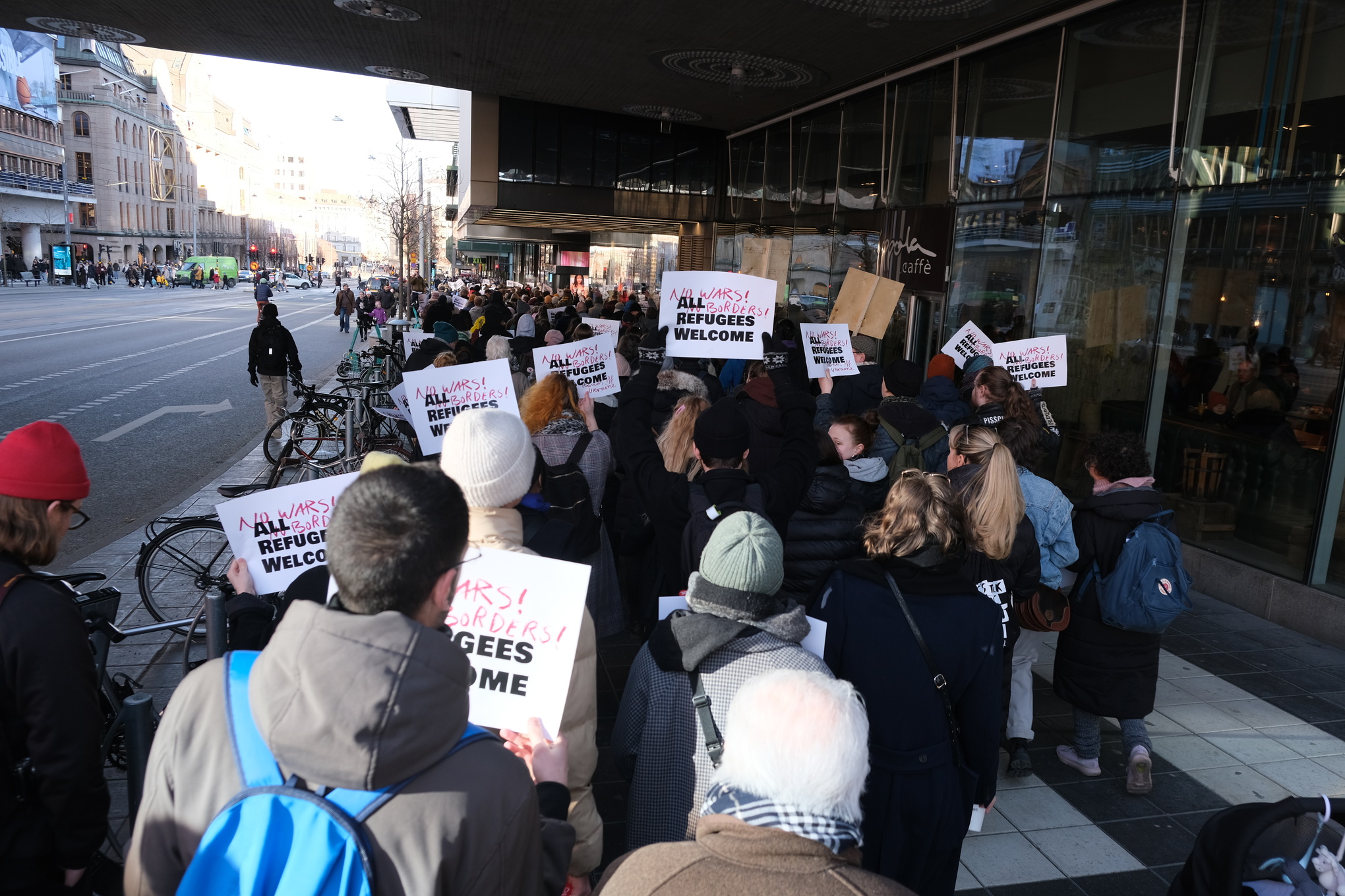 Hundratals deltog i demonstrationen Foto: Julia Lindblom