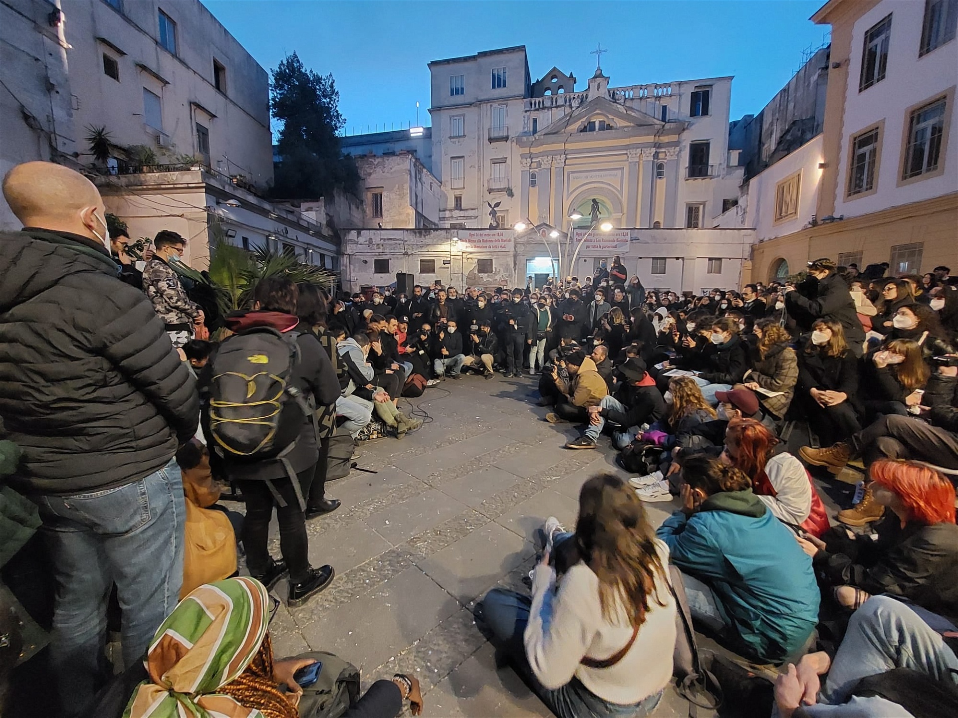 Demonstration den 1 mars i Neapel i samband med två-årsdagen sedan dödsskjutningen. Foto: Privat