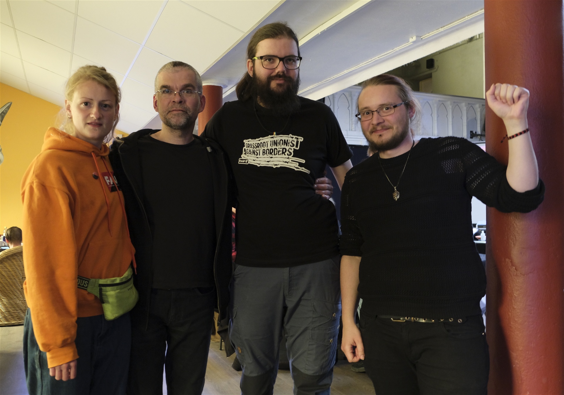 Anna, Jürgen, David och Viet från FAU. Foto: Vendela Engström