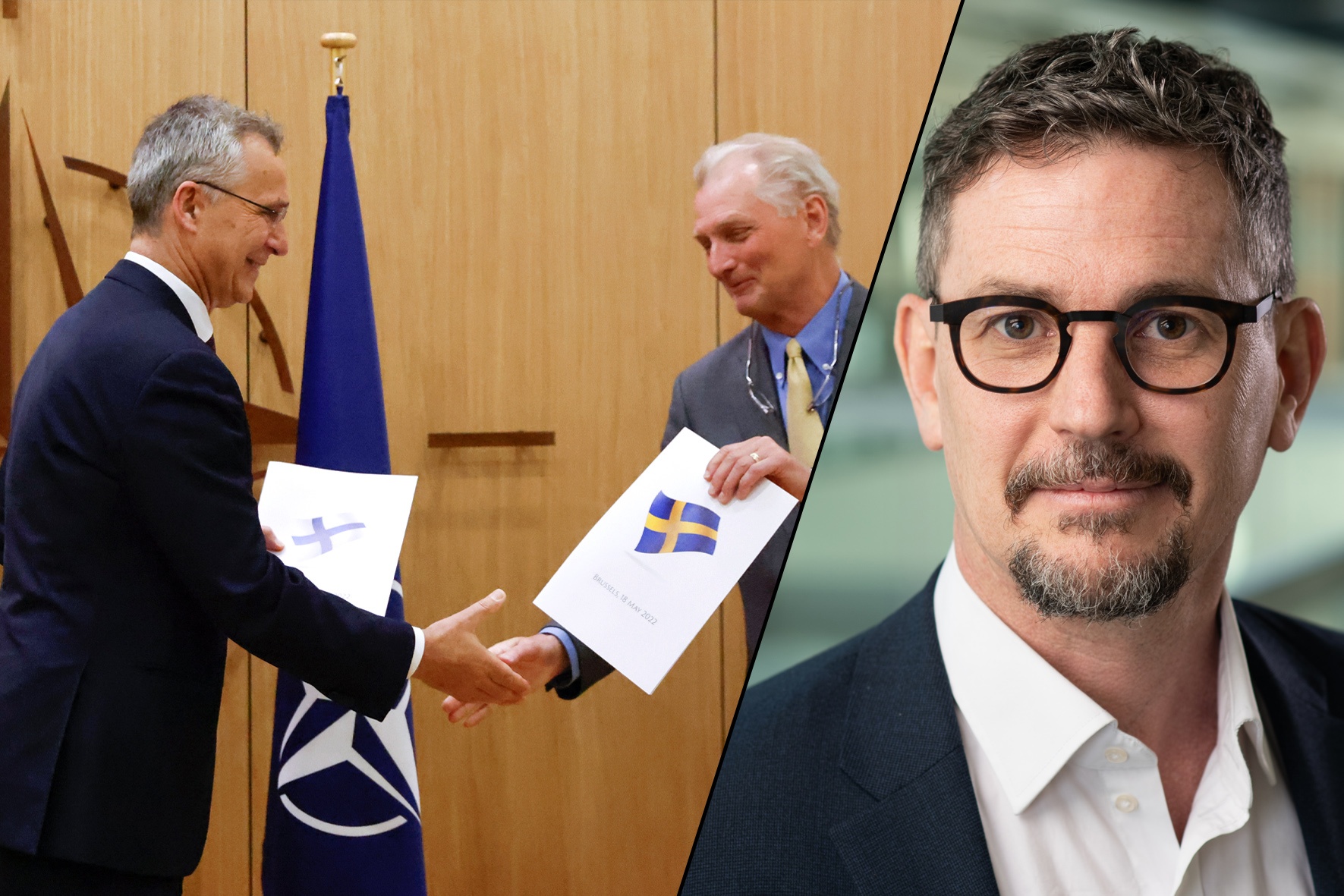 Jens Stoltenberg tar emot Sveriges Nato-ansökan
