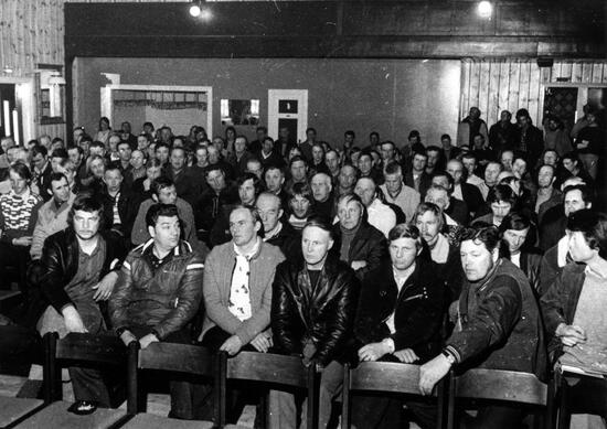 Syndikalister i skogsarbetarstrejken år 1975. Foto: SAC Syndikalisterna
