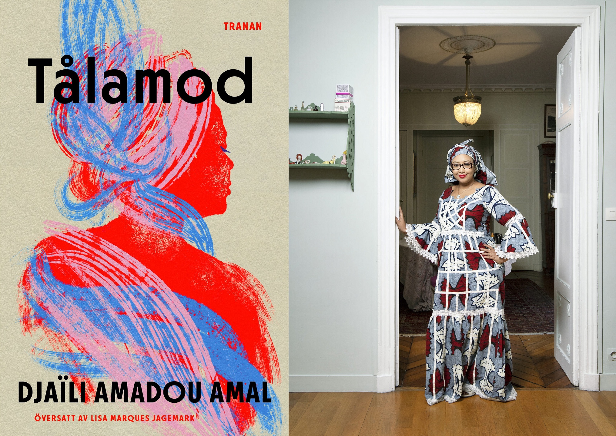 Omslag och foto av Djaïli Amadou Amal