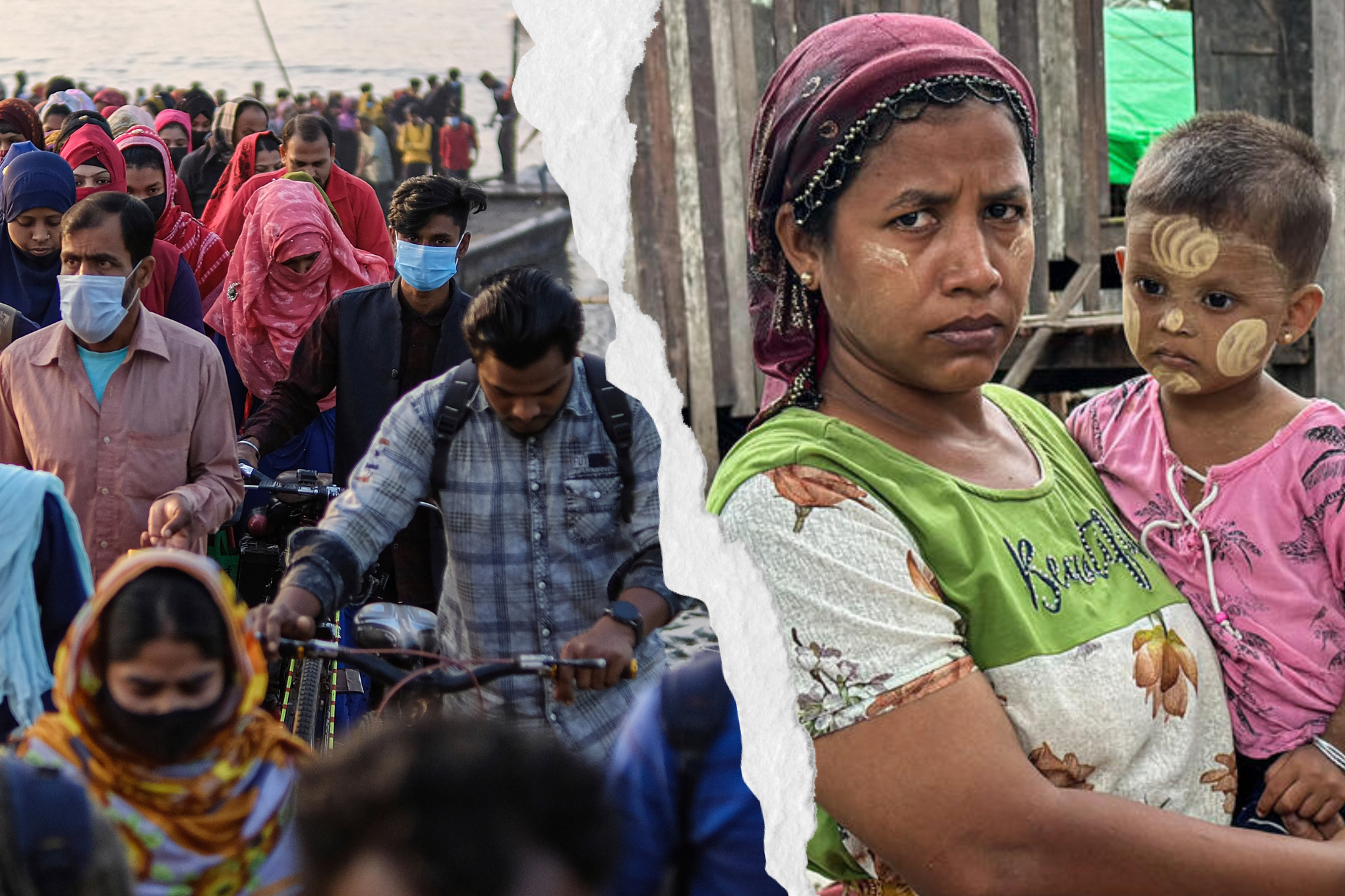 Klimatflyktingar i Bangladesh och flyktingen Ma Phyu Ma som är Rohingyer och fått sitt hus förstört i en cyklon.