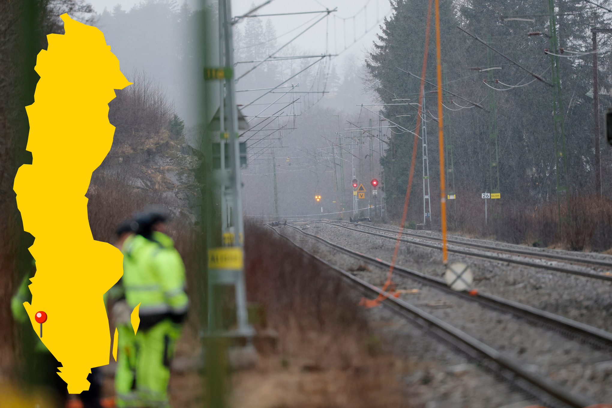 Taxichaufför omkom efter kollission med tåg i Härryda utanför Göteborg