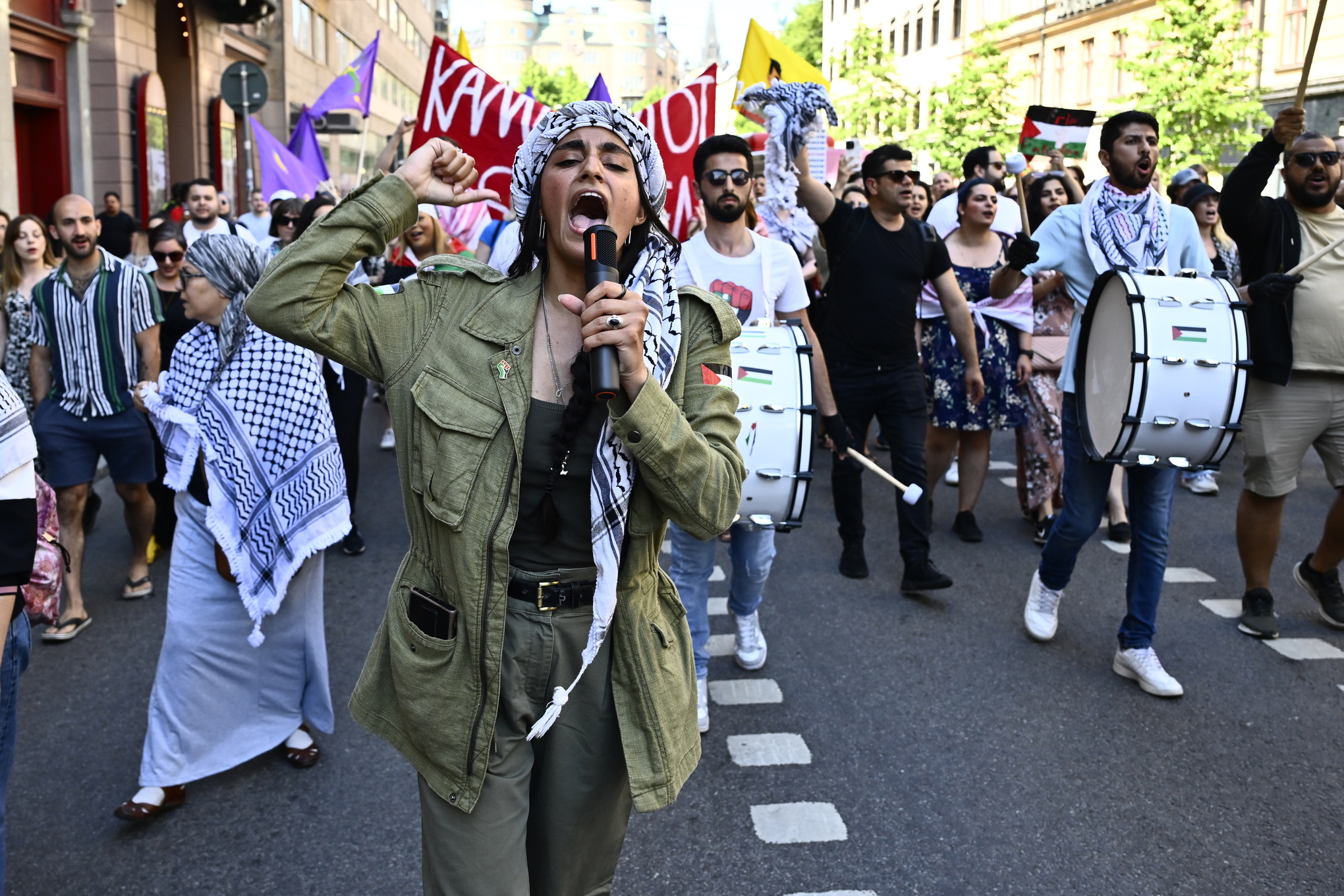 Demonstration för Gaza i Stockholm