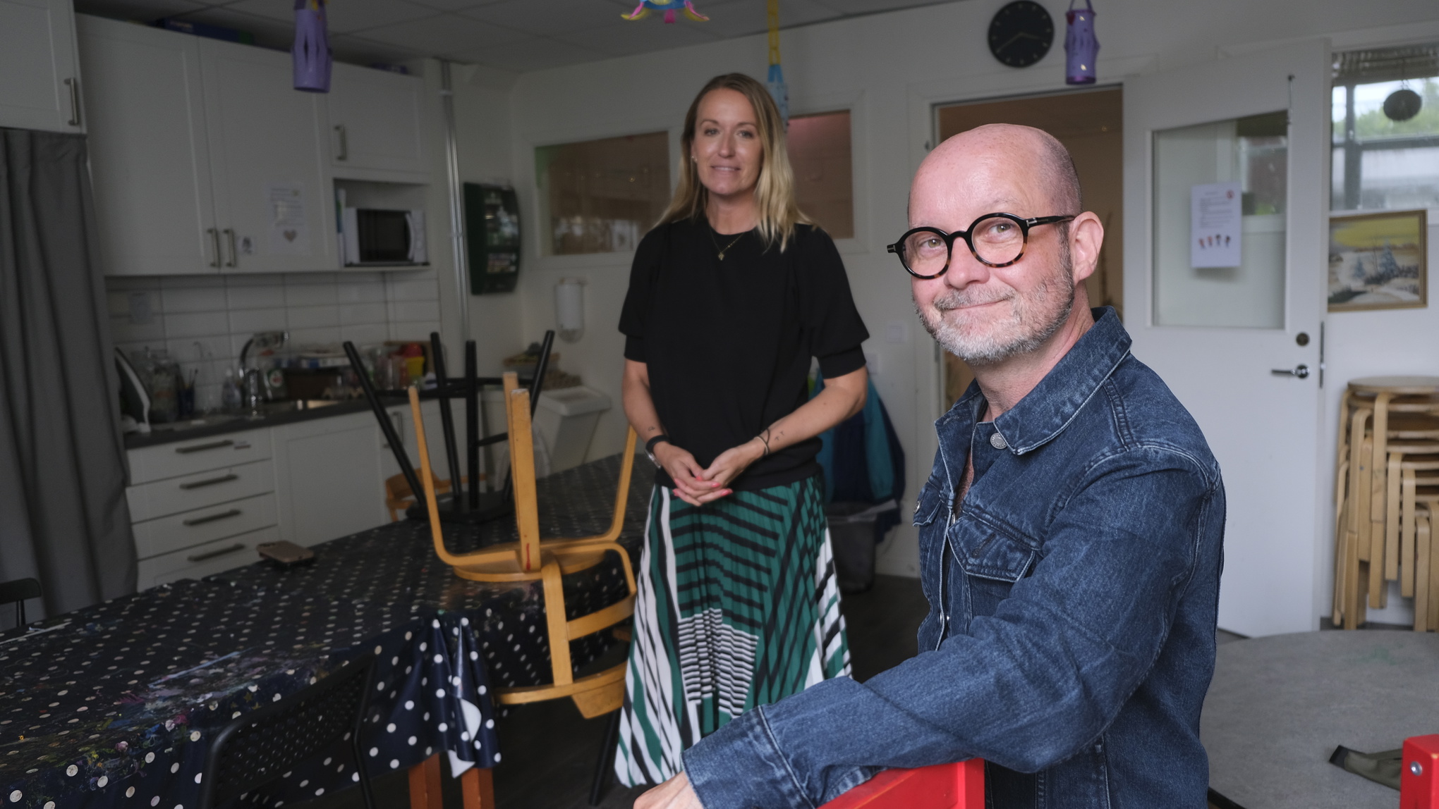Jonna Alfvegren, enhetschef Mötesplats Vårberg och Jonas Rydberg, Generalsekreterare Sveriges Stadsmissioner