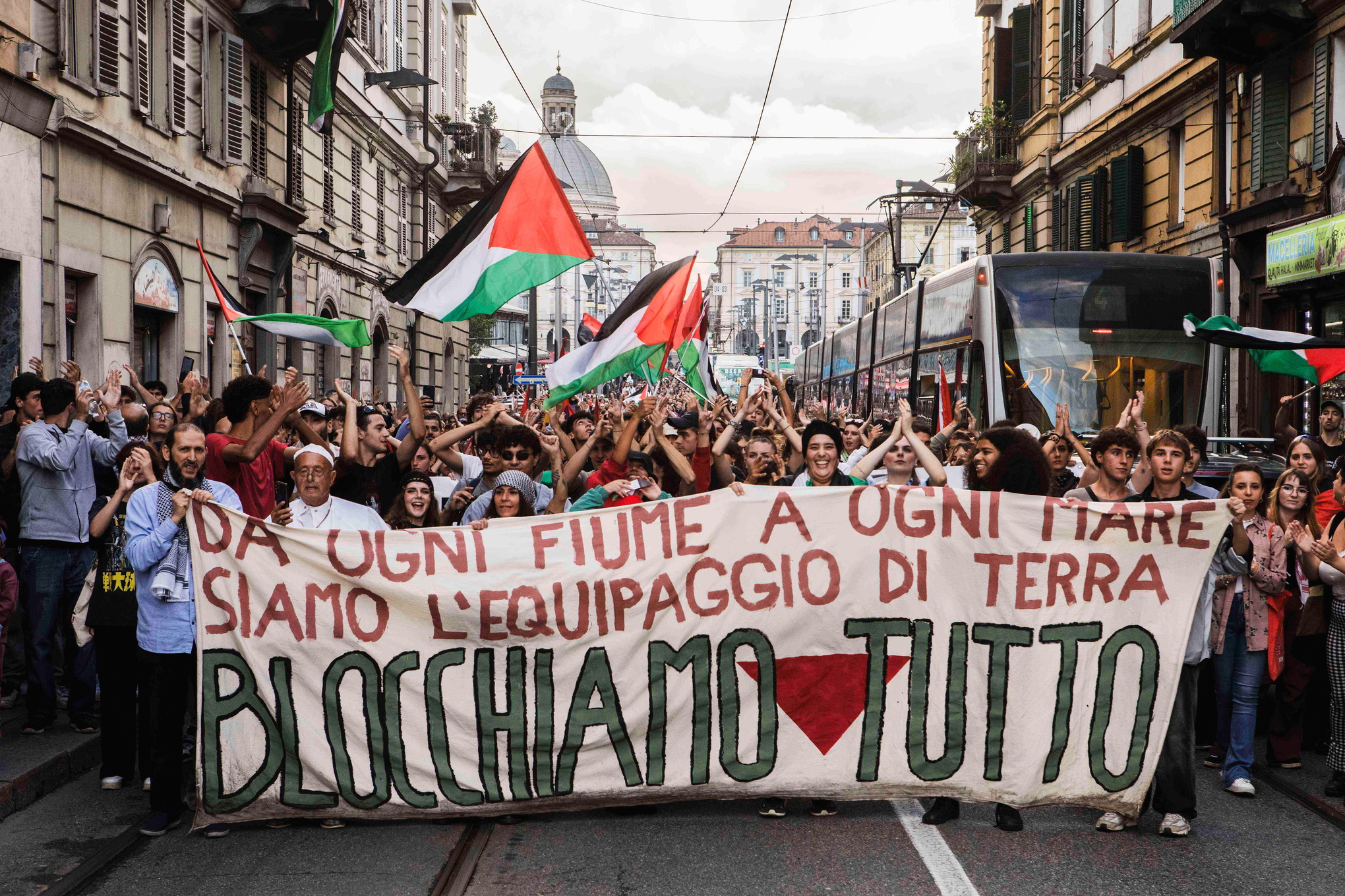 Protest för Gaza i Italien 22 september.