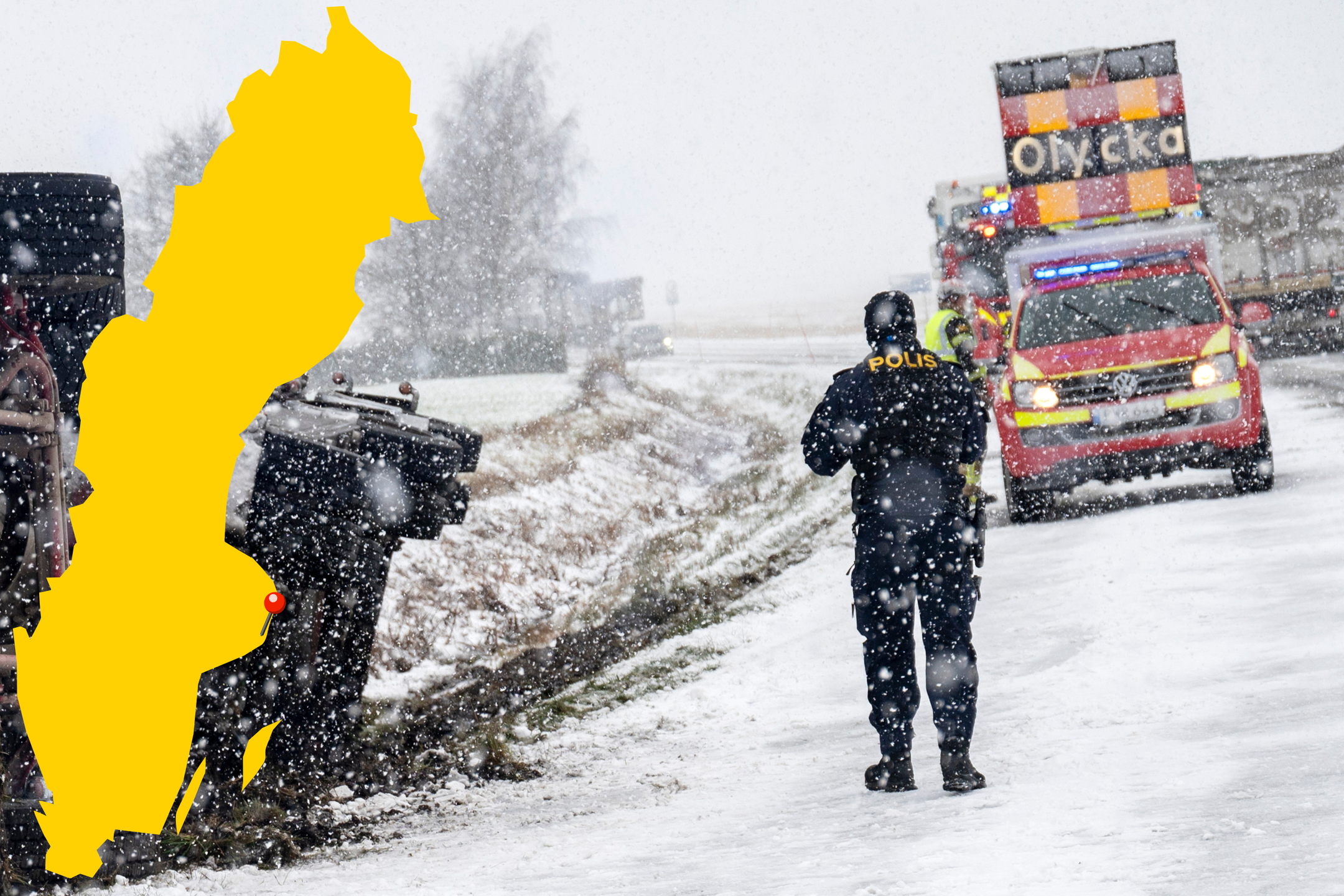 Trafikolyckan inträffade vid Glasberga utanför Södertälje