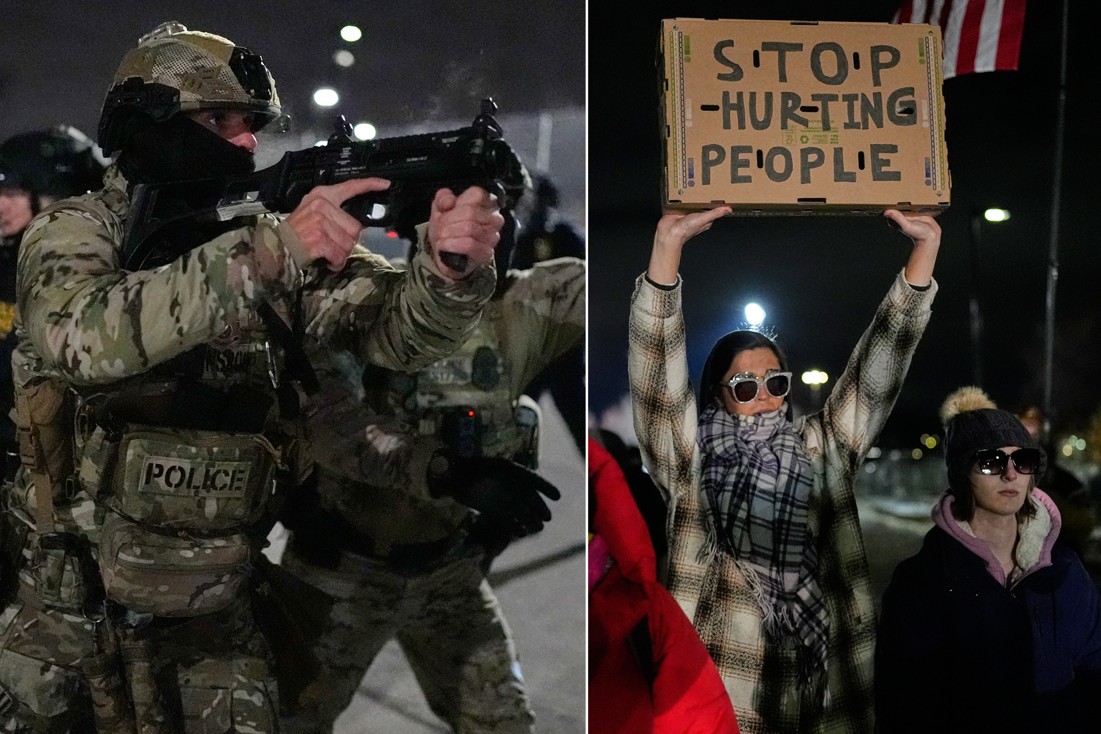 Protester mot mot ICE i Minneapolis, USA