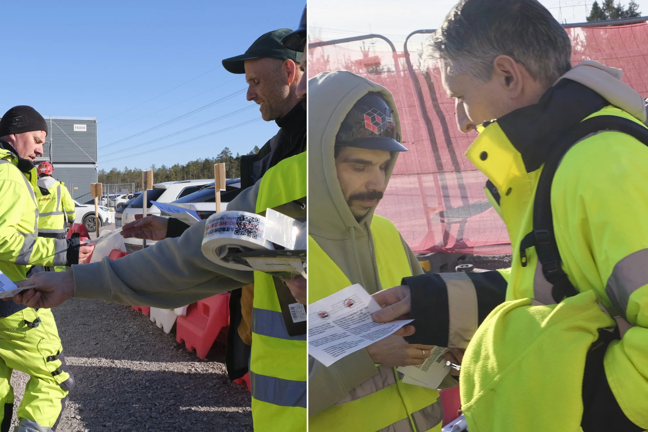 Facket på plats vid Microsoft bygge i Gävle