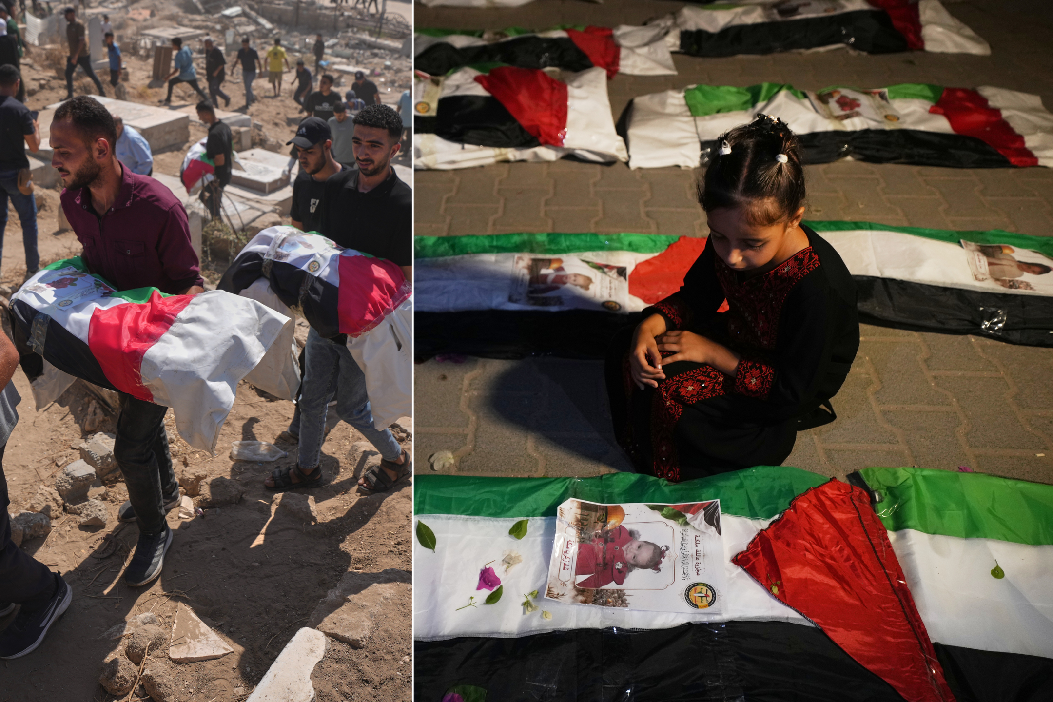 Barn begravs i Gaza