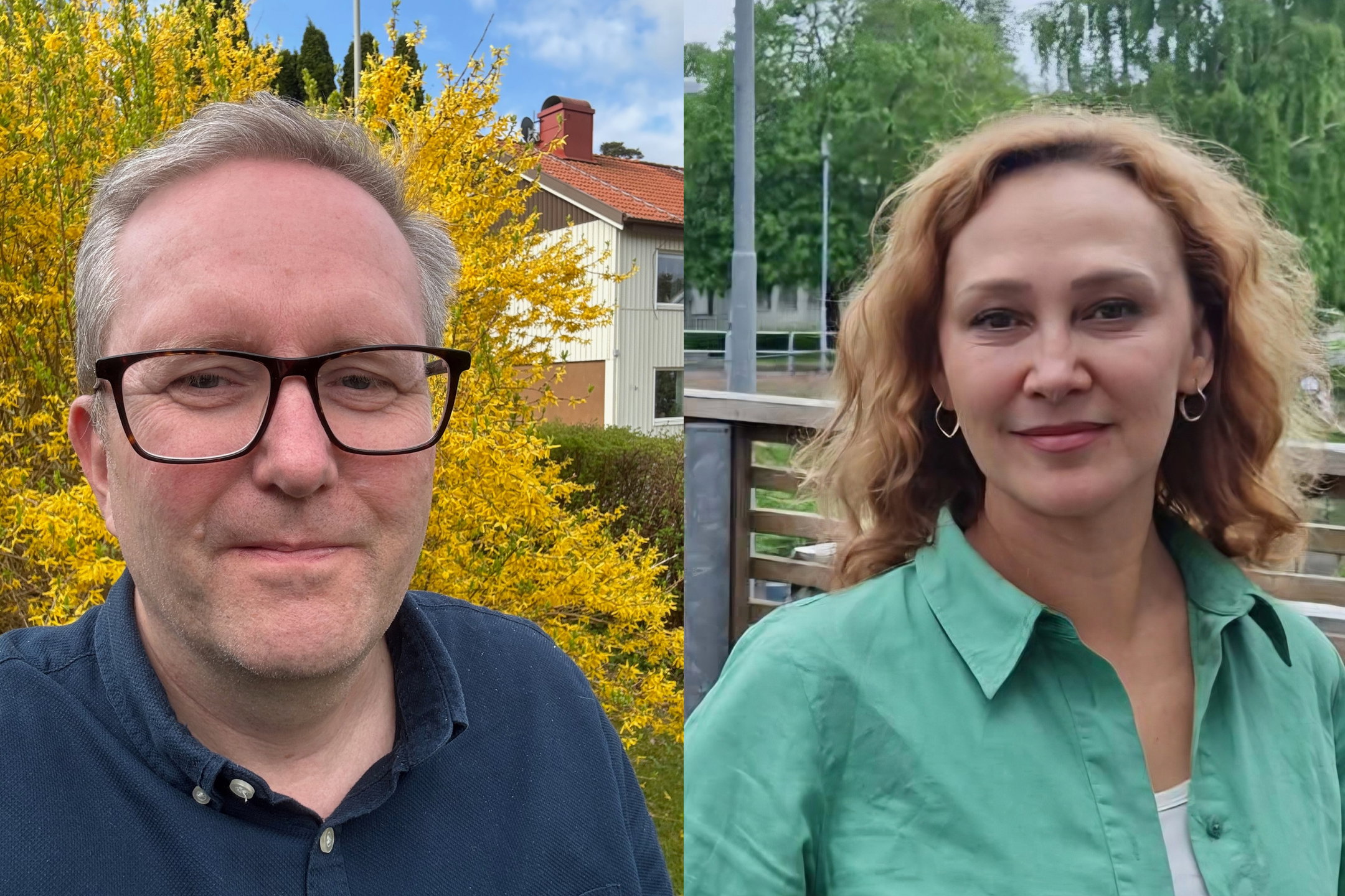 Daniel Lakso Tesak rektor för Angered folkhögskola och Irina Maister Bergman rektor för Mångkulturella finska folkhögskolan.