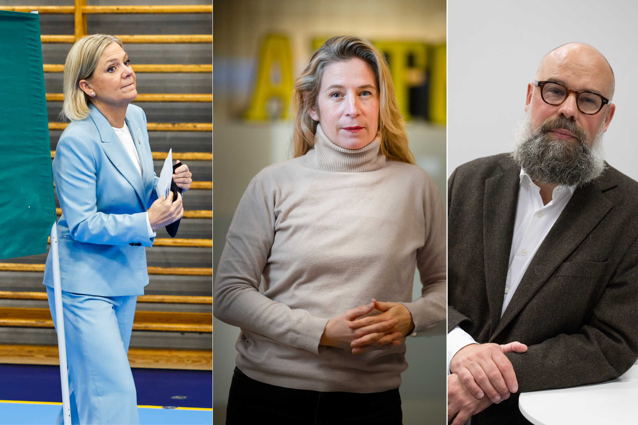 Magdalena Andersson, Karin Pettersson och Daniel Suhonen
