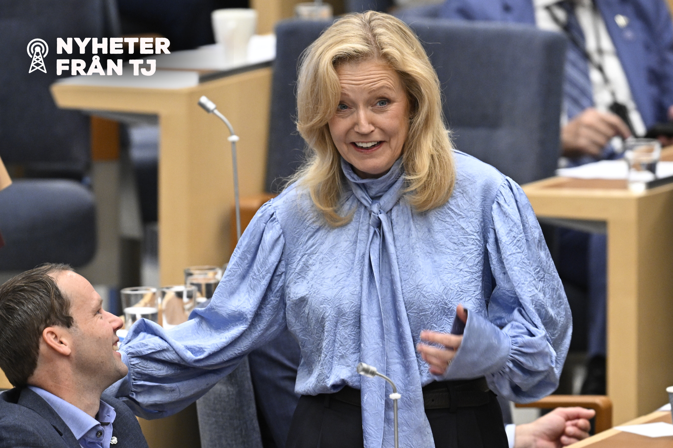 Centerpartiets partiledare Elisabeth Thand Ringqvist i riksdagen